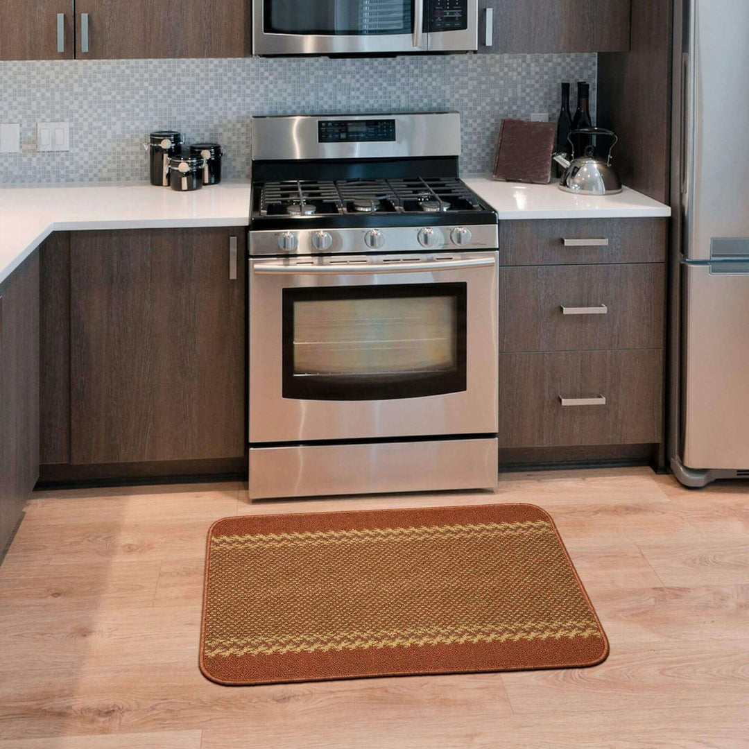 Machine Washable Design Mats | Bordered Line Terra |The Rug