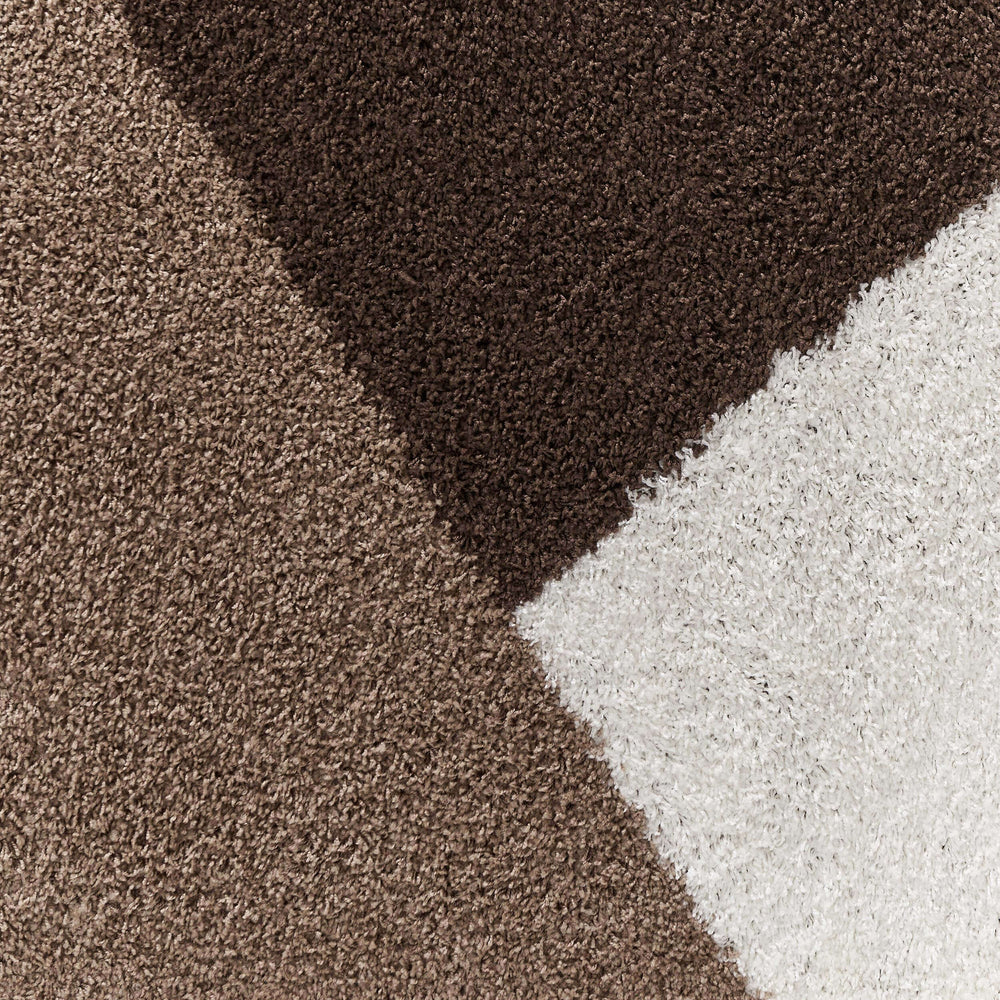 Shaggy Rug Geometric Design Brown | Luxury Comfort |The Rugs