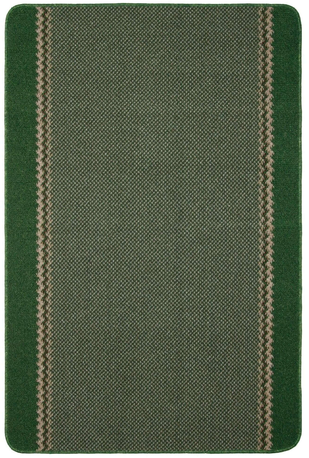 Machine Washable Green Designer Mats | Bordered Line Design