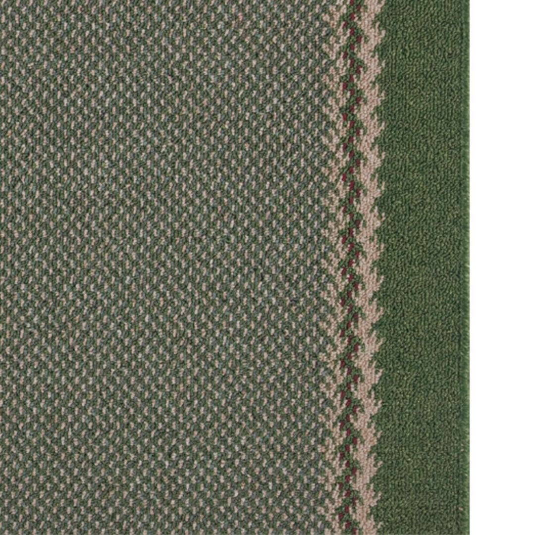 Machine Washable Green Designer Mats | Bordered Line Design