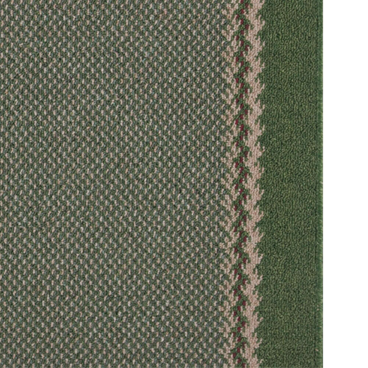 Machine Washable Green Designer Mats | Bordered Line Design