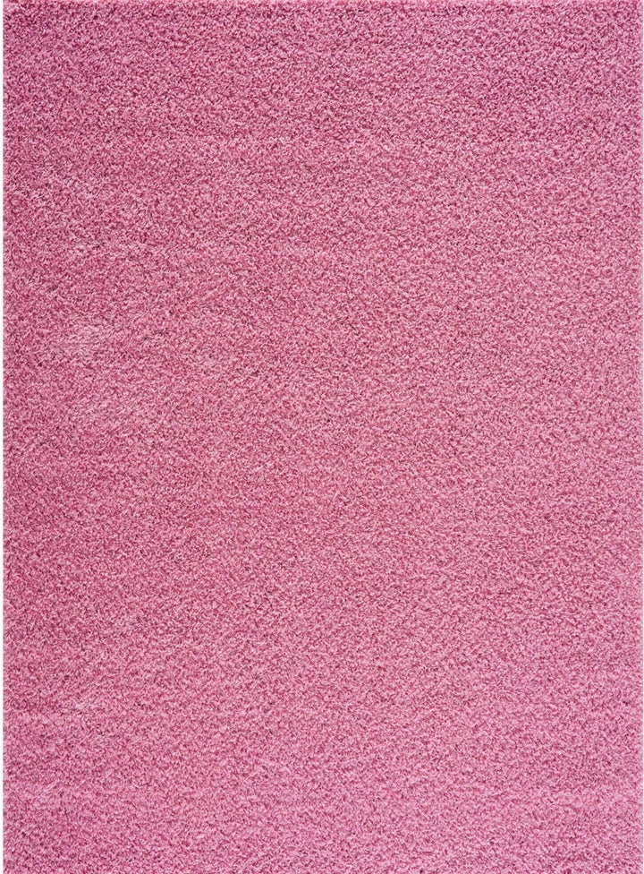 Shaggy Rug Plain Pink Rectangle Shape | The Rugs