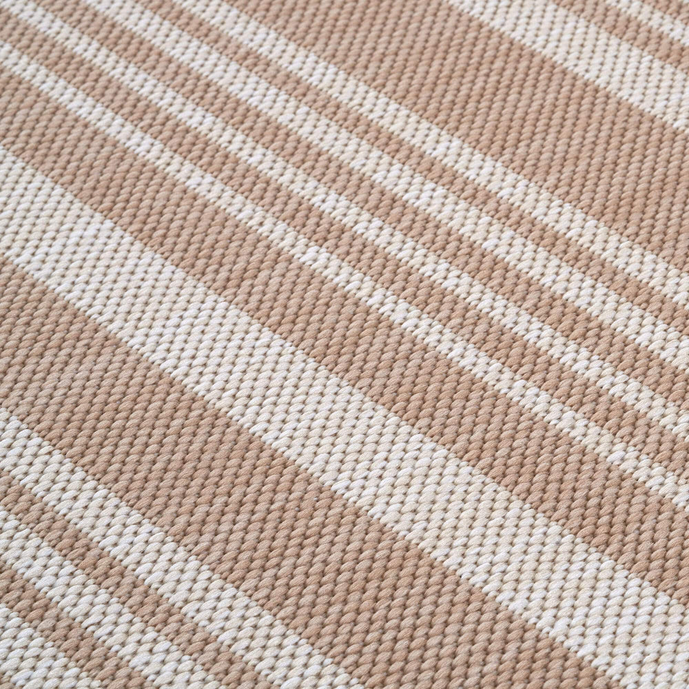 Striped Design Outdoor Rug for Garden in Beige | The Rugs