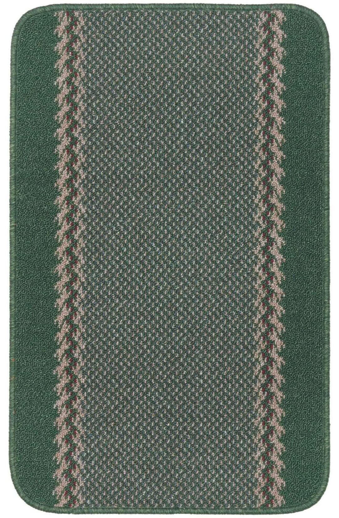 Machine Washable Green Designer Mats | Bordered Line Design
