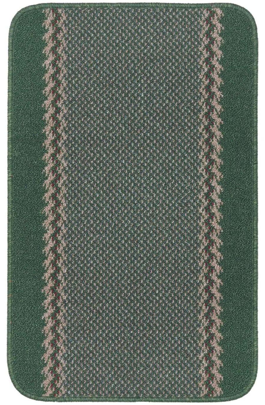 Machine Washable Green Designer Mats | Bordered Line Design