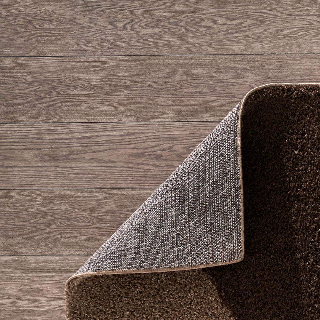 Shaggy Rug Geometric Design Brown | Luxury Comfort |The Rugs