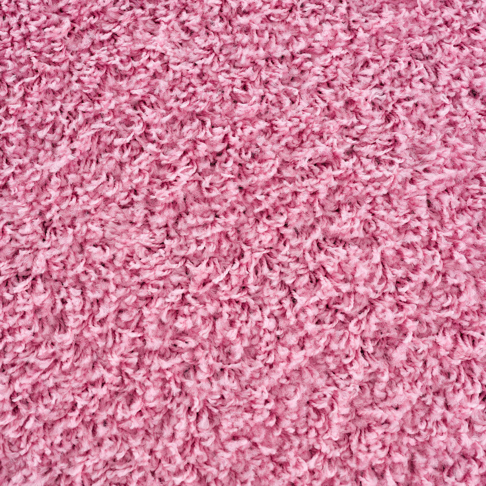 Shaggy Rug Plain Pink Rectangle Shape | The Rugs