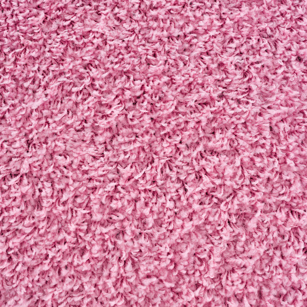 Shaggy Rug Plain Pink Rectangle Shape | The Rugs