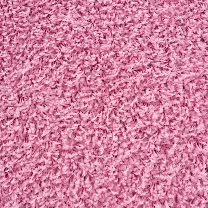Shaggy Rug Plain Pink Rectangle Shape | The Rugs