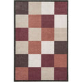 Recycled Washable Geometric Red Mat | 130