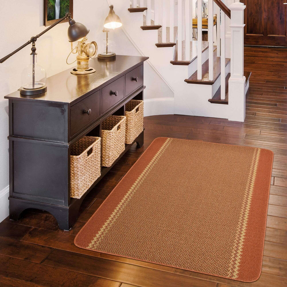 Machine Washable Design Mats | Bordered Line Terra |The Rug