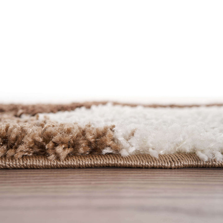 Shaggy Rug Geometric Design Brown | Luxury Comfort |The Rugs