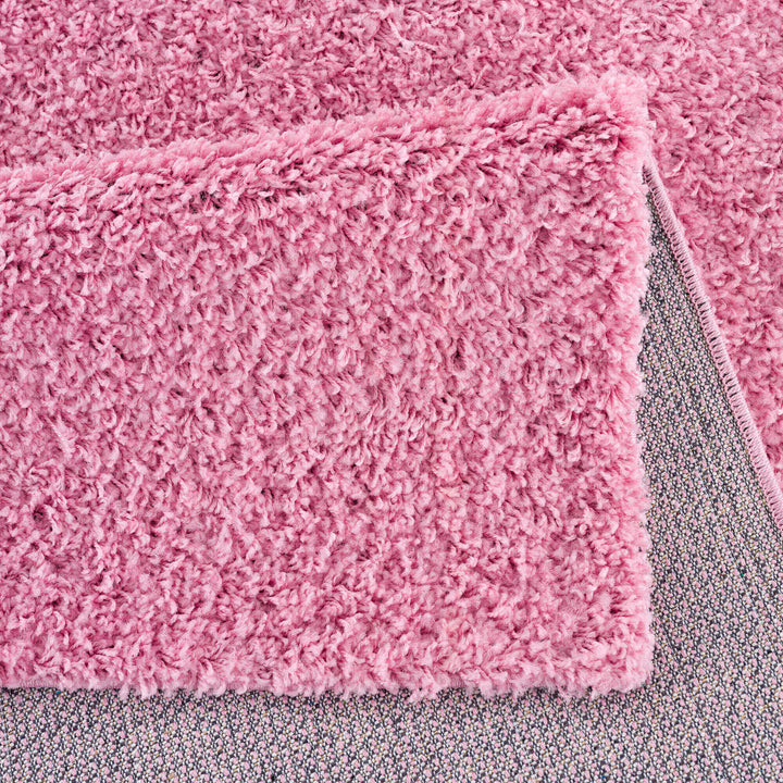 Shaggy Rug Plain Pink Rectangle Shape | The Rugs