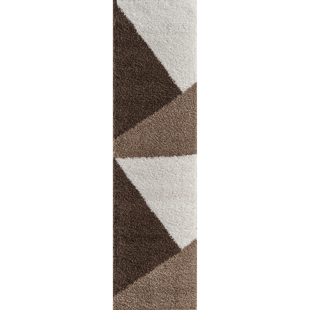 Shaggy Rug Geometric Design Brown | Luxury Comfort |The Rugs