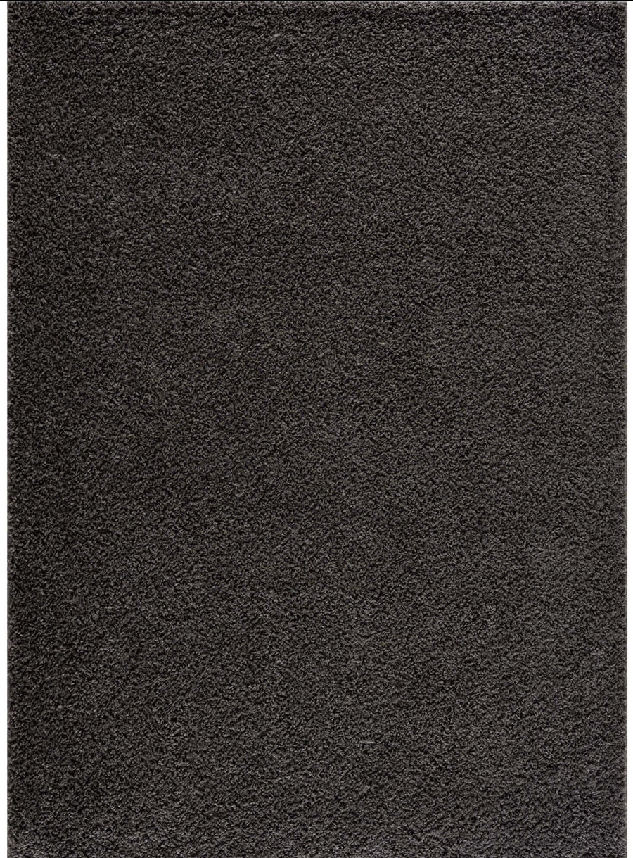 Shaggy Rug Plain Dark Grey Rectangle Shape | The Rugs