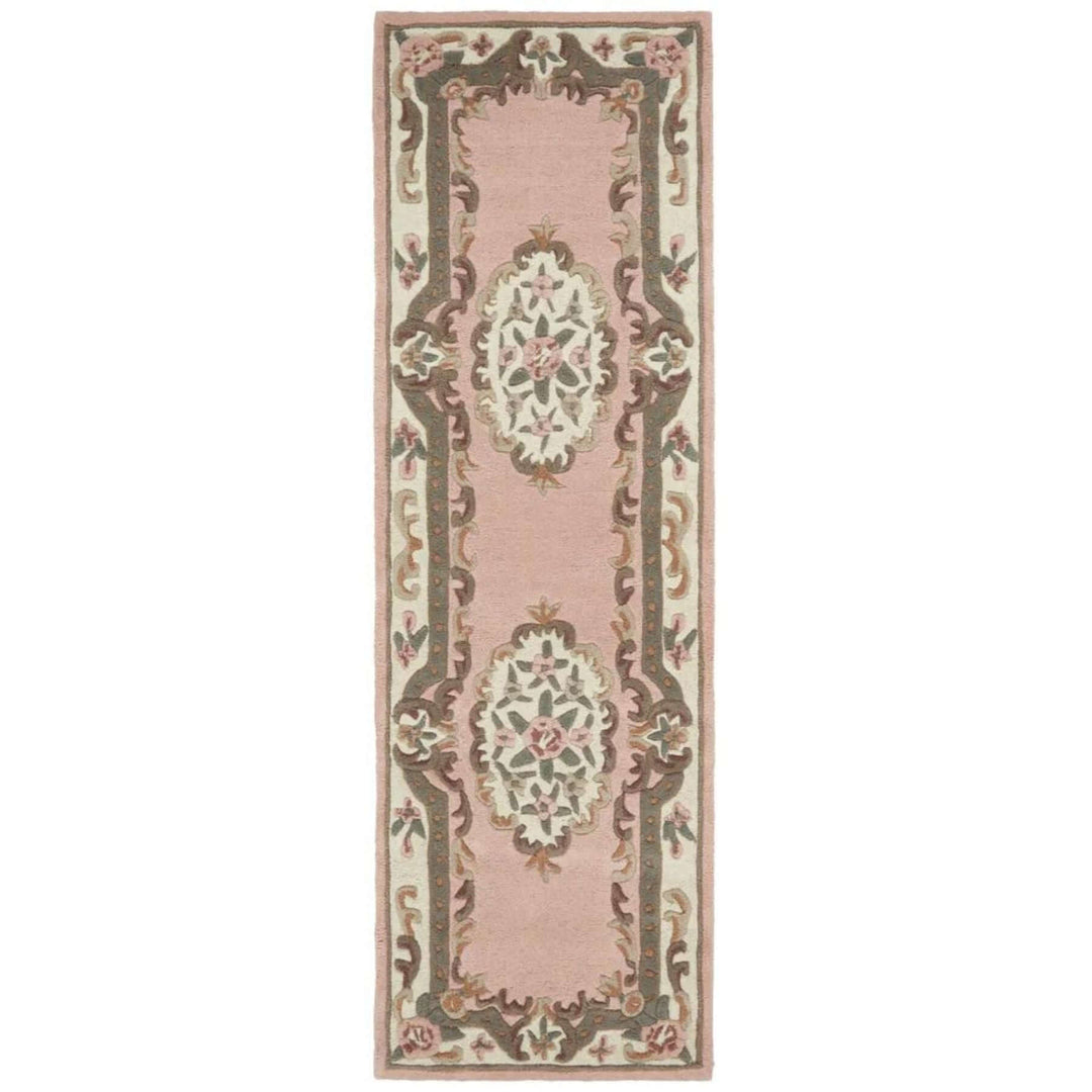 Shensi Pink Medallion Rug | Traditional Hand-Tufted Wool Rug