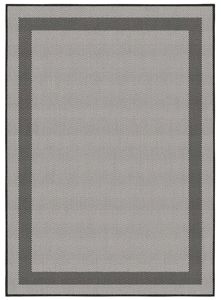 Bordered Design Reversible Outdoor Rug in Grey & Orange