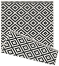 Duo Weave Diamond Outdoor Black Rug
