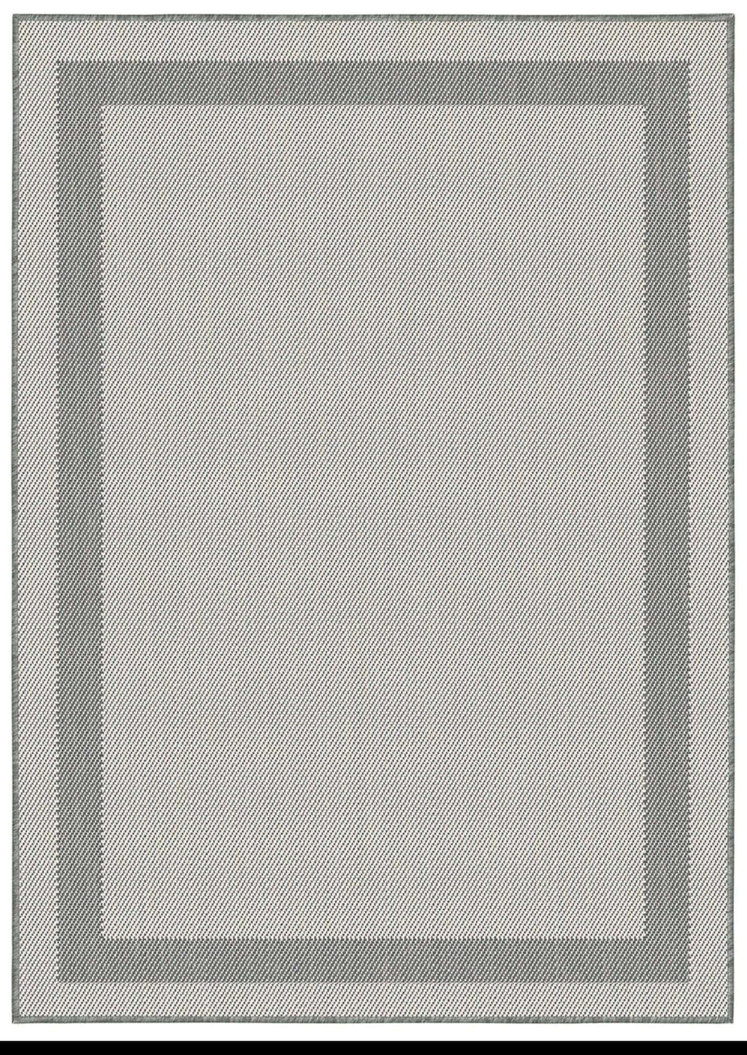 Bordered Design Reversible Outdoor Rug in Grey & Orange