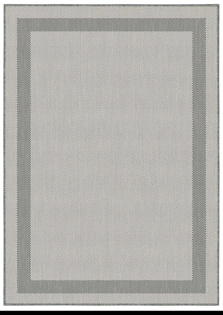 Bordered Design Reversible Outdoor Rug in Grey & Orange