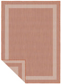 Duo Weave Outdoor Orange Rug Bordered