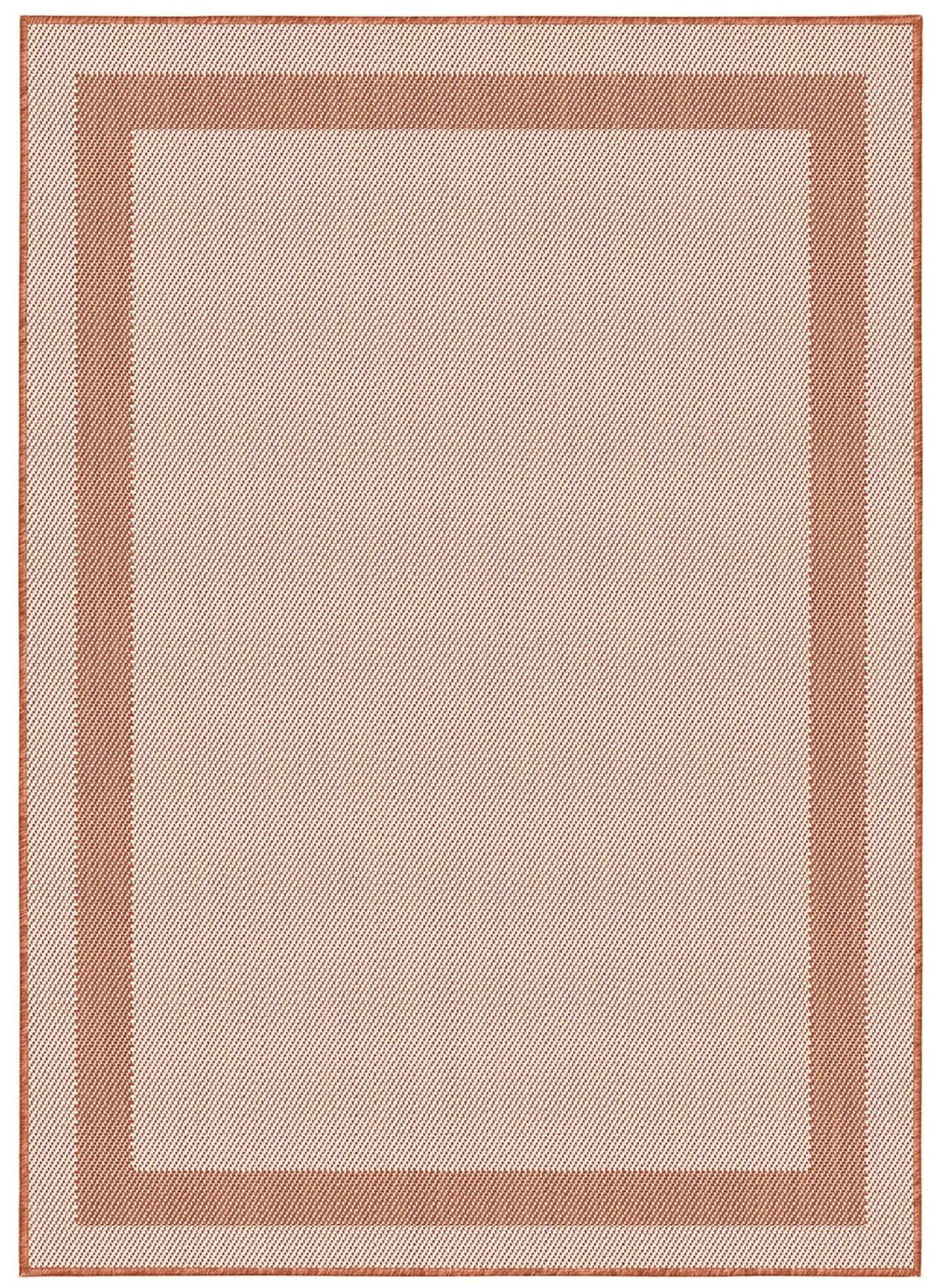 Bordered Design Reversible Outdoor Rug in Grey & Orange