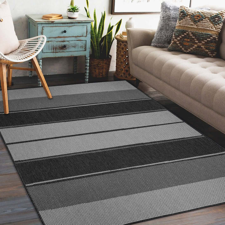 Tonal Stripes Reversible Outdoor Rug | Versatile & Durable