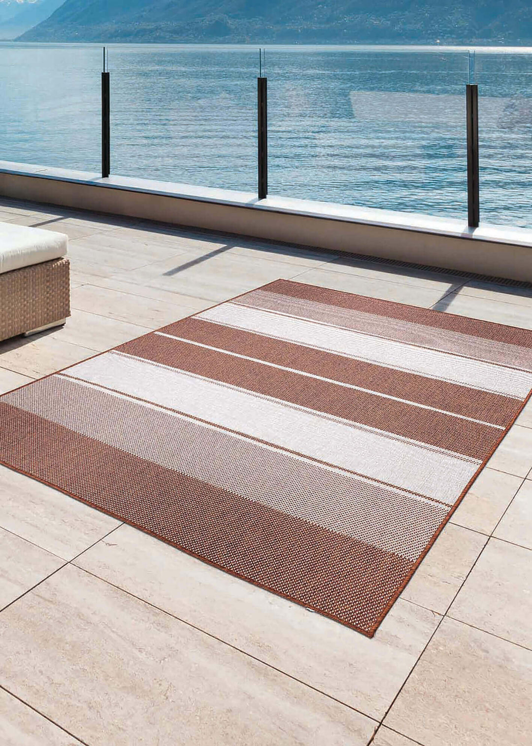 Tonal Stripes Reversible Outdoor Rug | Versatile & Durable