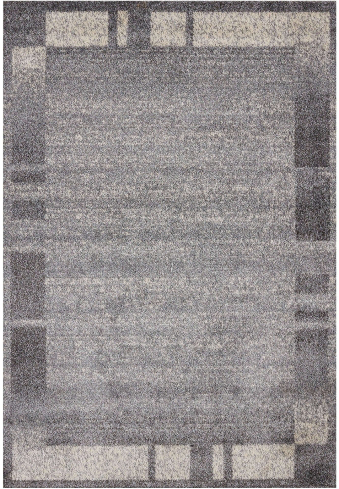 Modern Living Room Rug Bordered Grey Cream | The Rugs