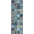 Recycled Patchwork Duck Egg Blue Mat