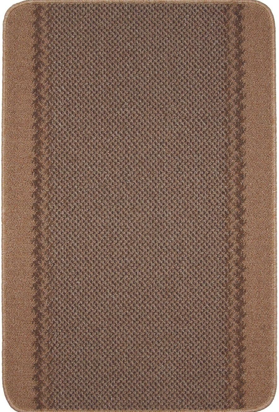 Machine Washable Designer Mats Bordered Line Design Beige