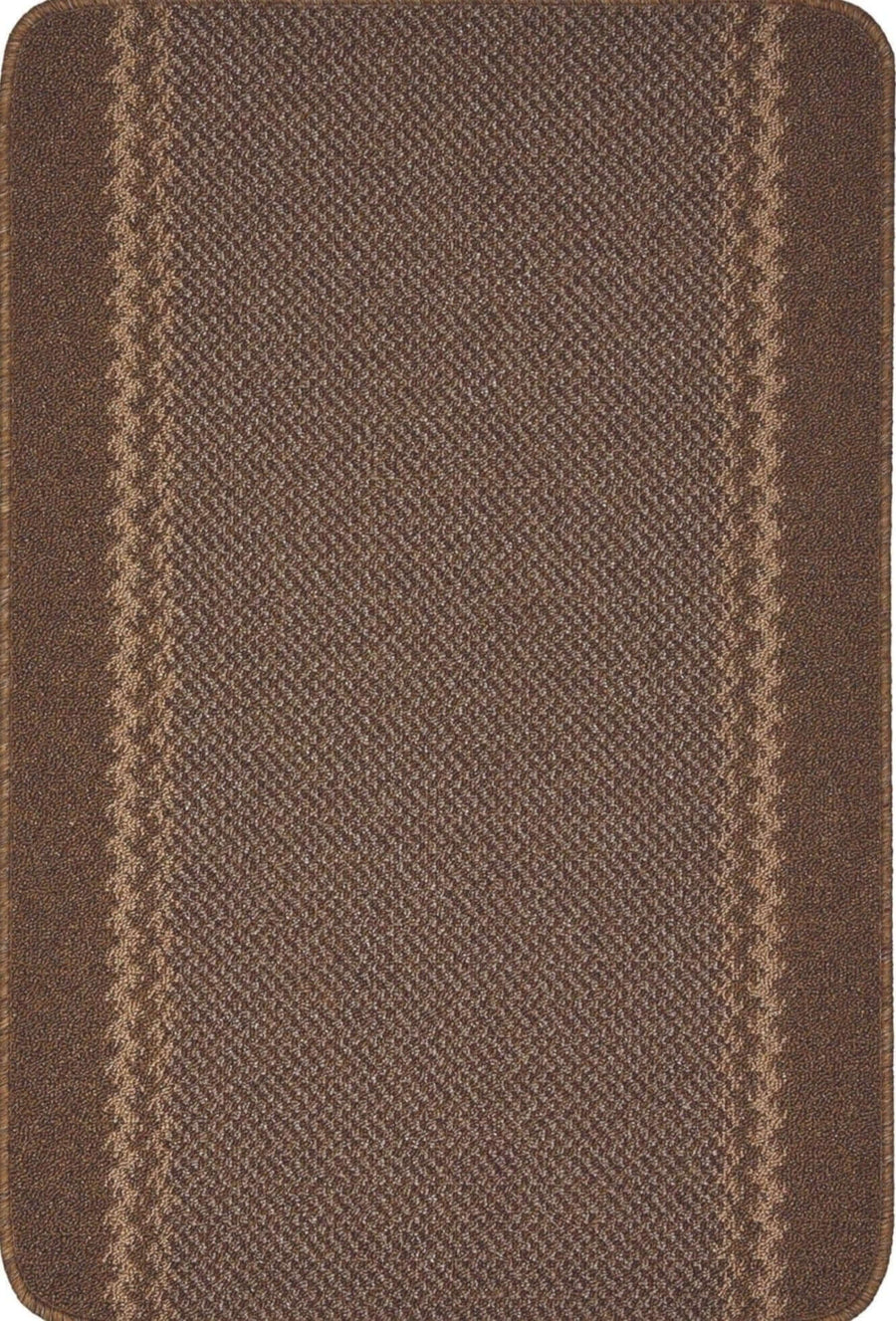 Machine Washable Design Mats: Bordered Line Brown | The Rugs