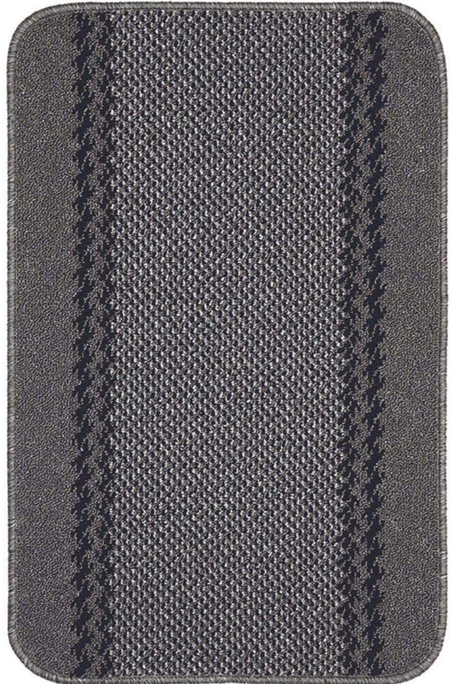 Machine Washable Dark Grey Design Mats | Bordered Line