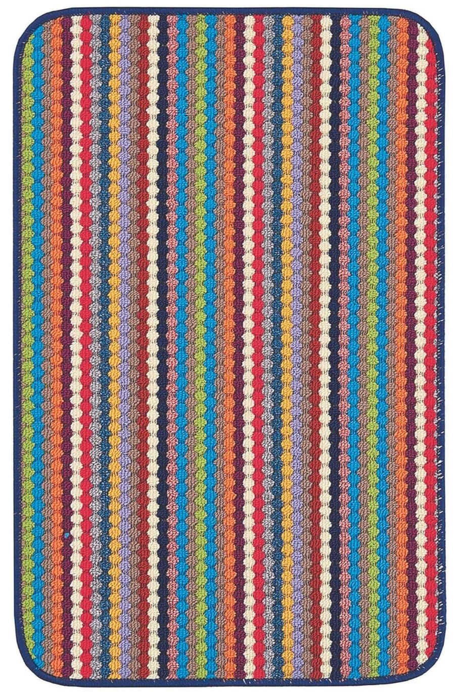 Washable Designer Mats Stripe Design in Multicolour