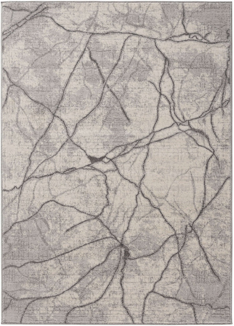 Abstract Design Living Room Rug in Grey | The Rugs