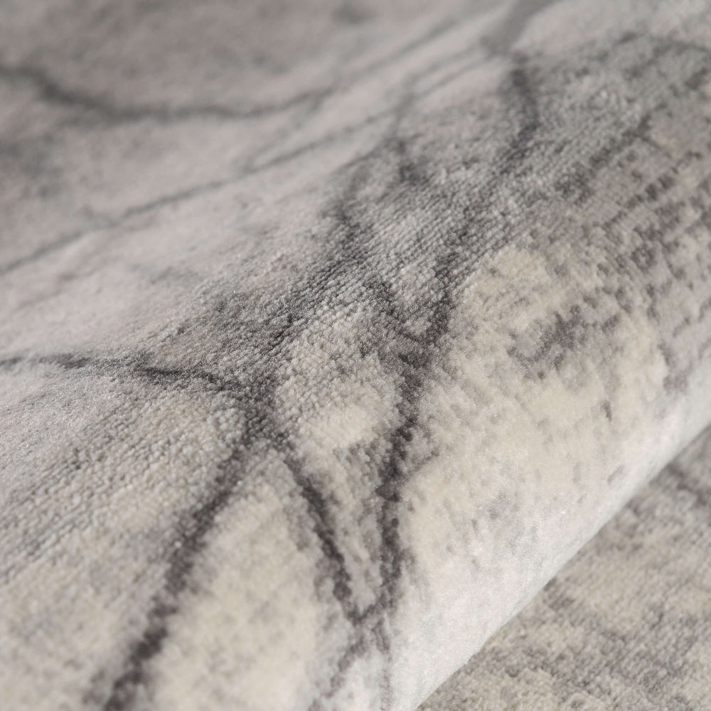 Abstract Design Living Room Rug in Grey | The Rugs