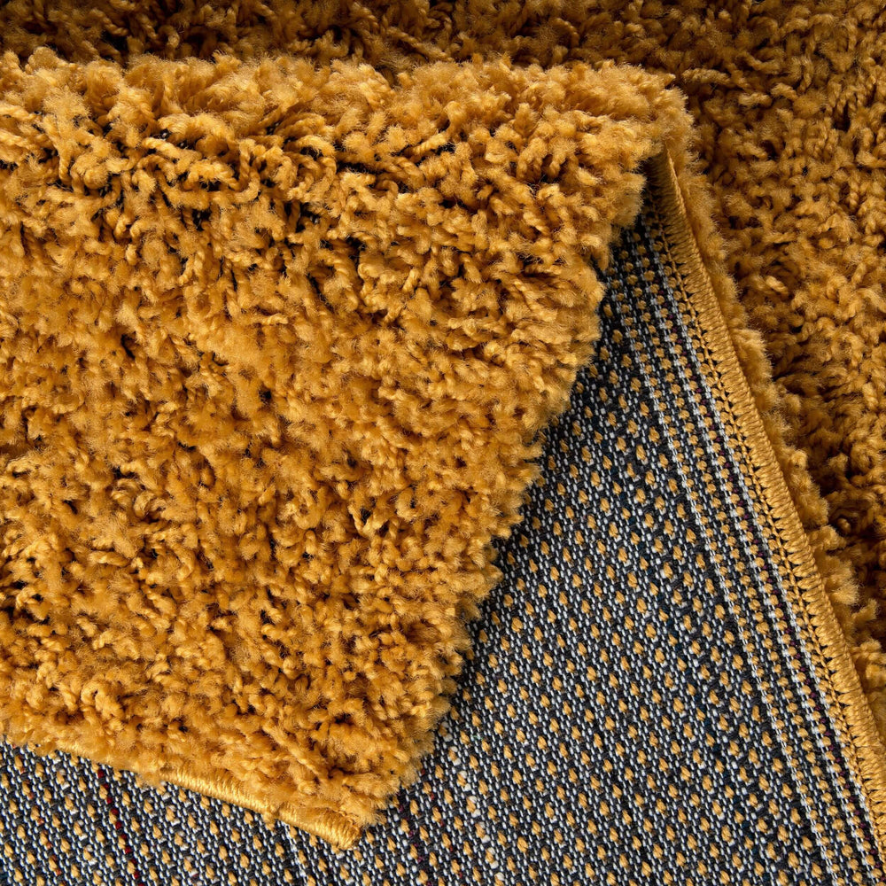 Shaggy Rug Plain Gold Rectangle Shape | The Rugs