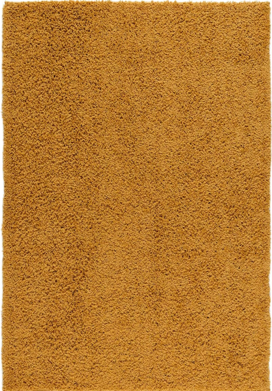 Shaggy Rug Plain Gold Rectangle Shape | The Rugs
