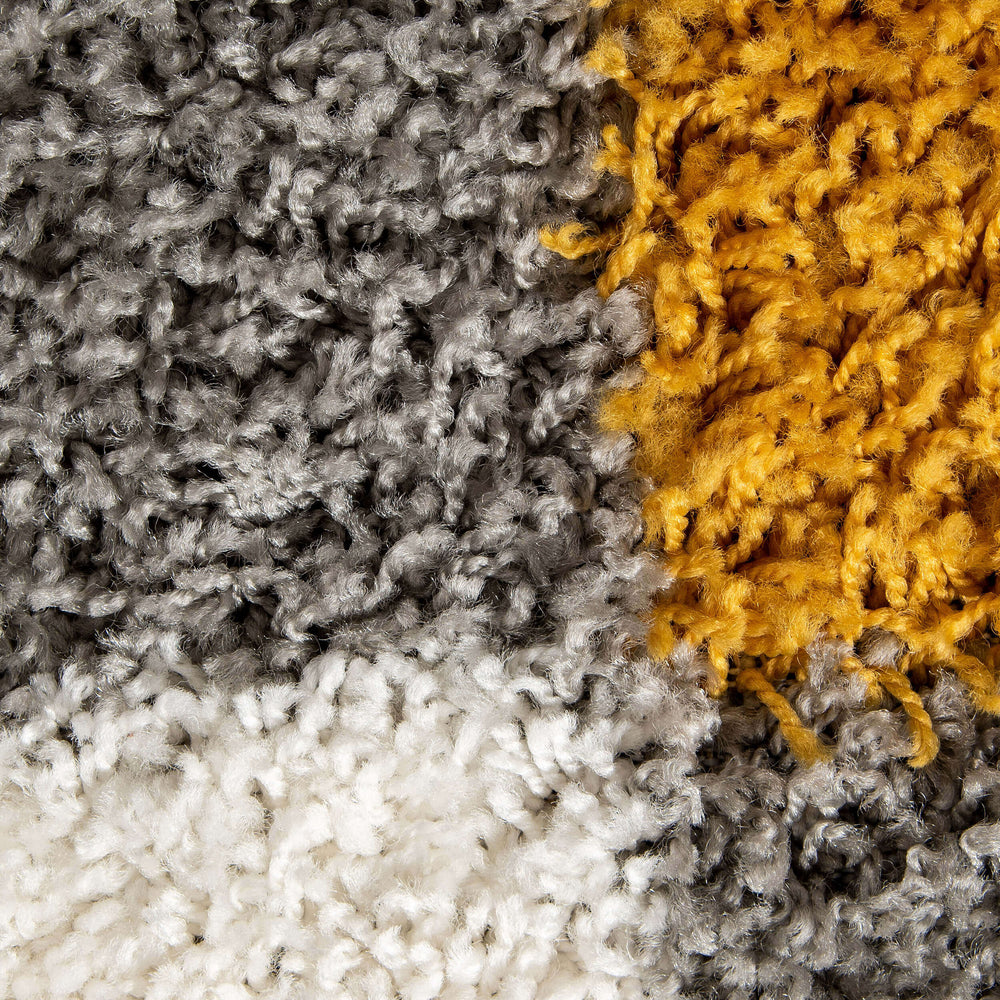 Shaggy Rug Geometric Design Gold | The Rugs