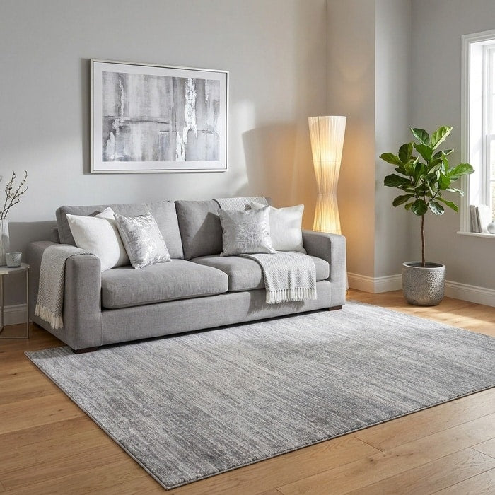 Rug styled on a floor to add warmth