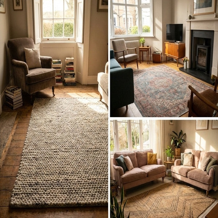 Rug styled in a modern UK lounge