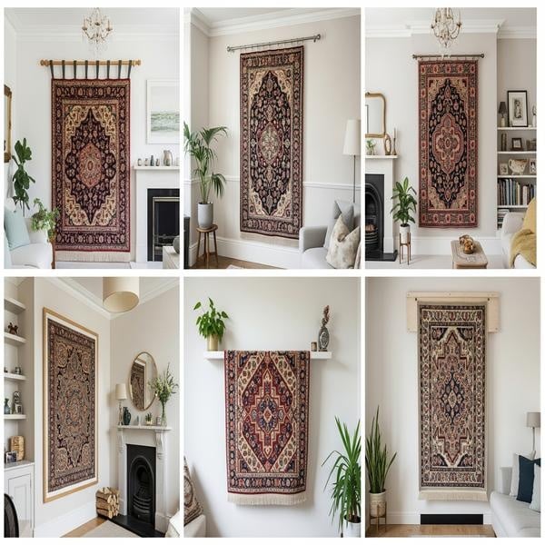 Rug hung on a wall as decorative wall art