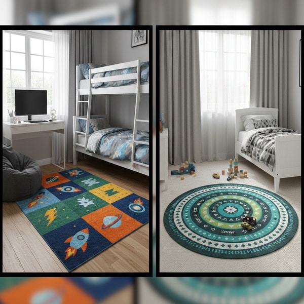 Rug styled in a boy's bedroom
