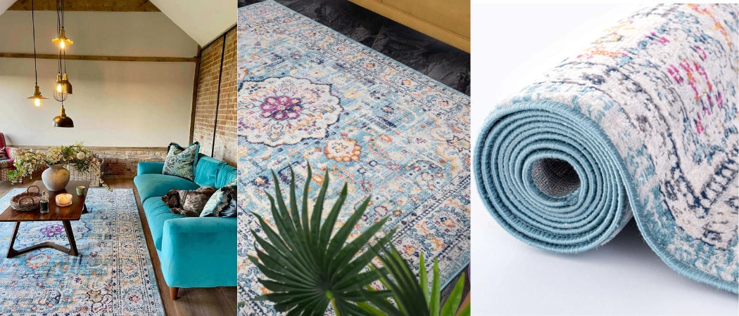 Marrakech Vintage design, Moroccan-inspired, 8 mm pile, 100% polypropylene, Non-static, Anti-allergic, Runner & extra-large, Hallways, living rooms, Fade-resistant, Stain-resistant, Kid- and pet-friendly, Underfloor heating safe, Vintage elegance.