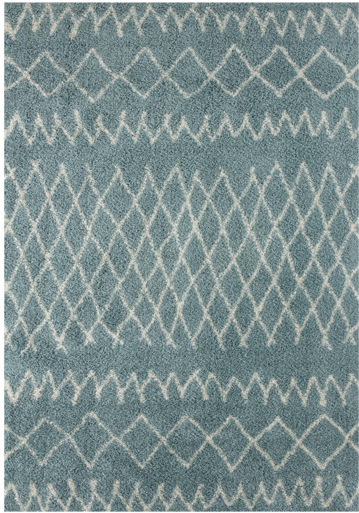Moroccan Collection Shaggy Rugs in Duck Egg Blue | 950
