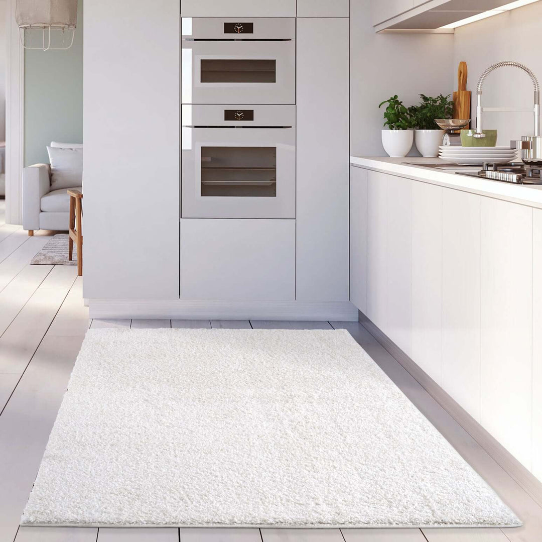 The Rugs Area Rug - Modern Luxury Shaggy Rug Solid White