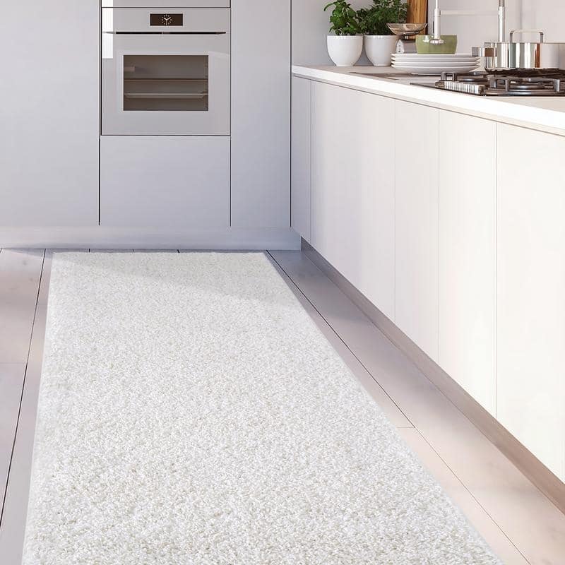 The Rugs Area Rug - Modern Luxury Shaggy Rug Solid White