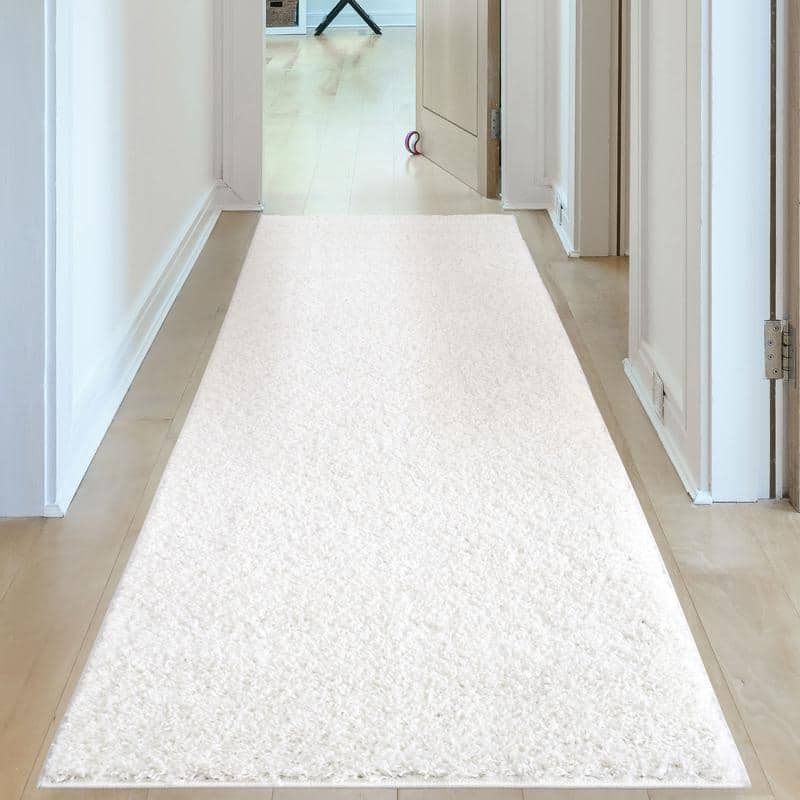 The Rugs Area Rug - Modern Luxury Shaggy Rug Solid White