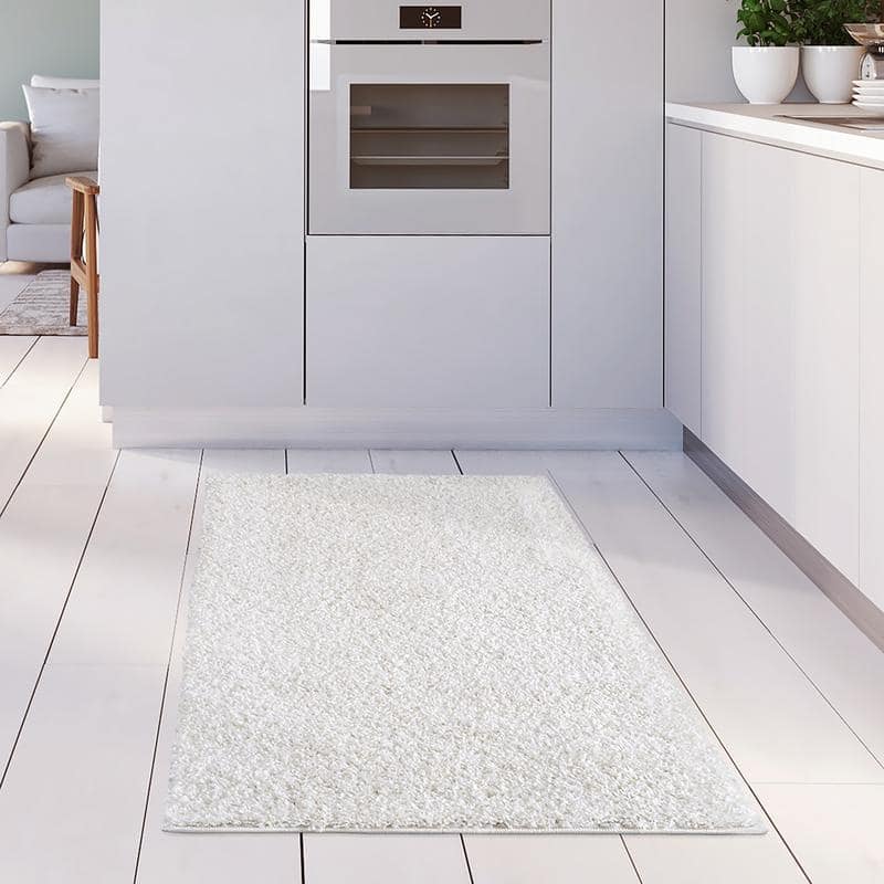 The Rugs Area Rug - Modern Luxury Shaggy Rug Solid White