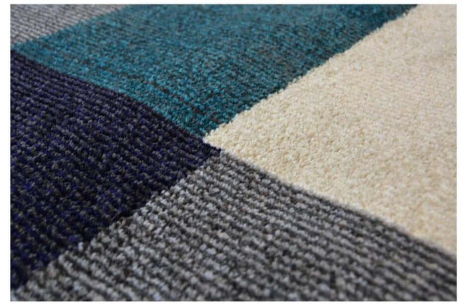 Villa Collection Luca Wool Look Soft Rug in Blue & Brown